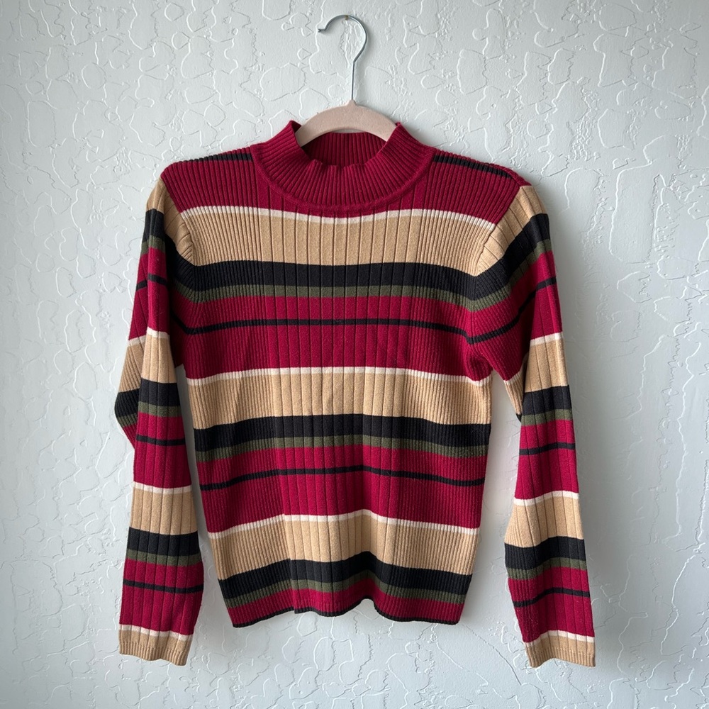 Mountain Lake Turtleneck Long Sleeve Striped Multicolor Sweater